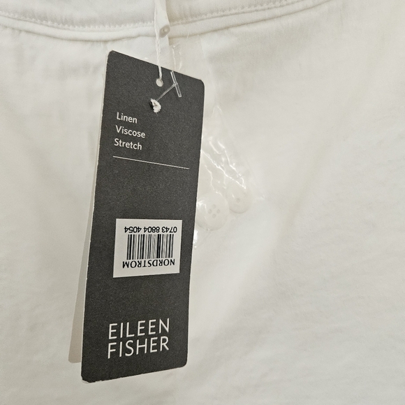 Eileen Fisher Shorts Size 16 White Walking NWT Linen Viscose Stretch Pockets - Picture 6 of 16